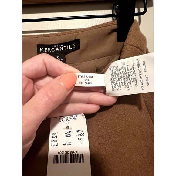 NWT J. Crew Factory Mercantile Skirt in Double-Serge Wool Women's Size 0 - Picture 3 of 8